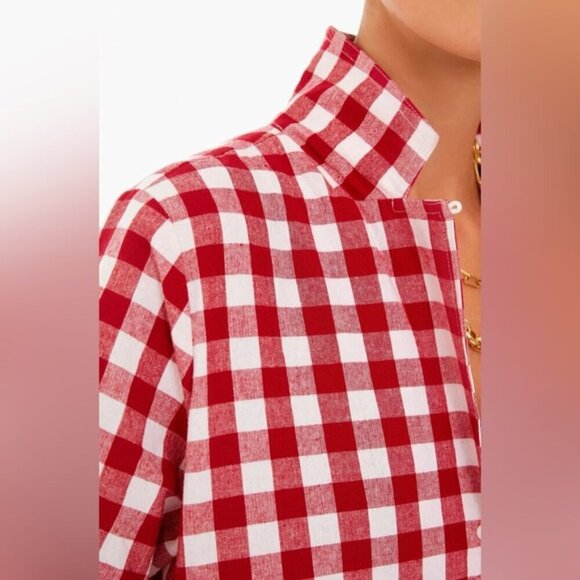 Pomander Place - Gingham Scarlett Button Down Shirt - pple Red. Size: XL. (1721) - Picture 8 of 10
